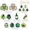 St Patricks Day Decorations Shamrock Tree Ornament,30pcs Hanging Ball Ornament Gnome Decor for Irish Festival, Good Luck Clover Emerald Green Gold Christmas Ball for Party Home Spring